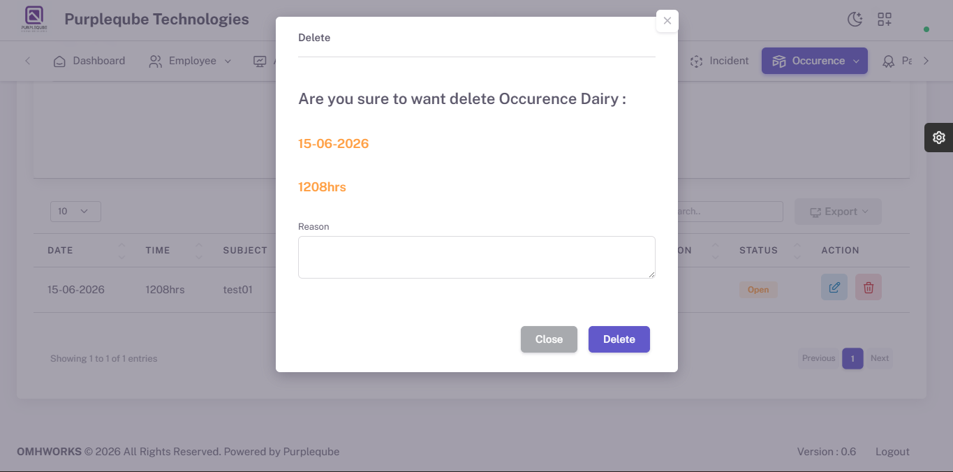 Delete Confirmation Dialog